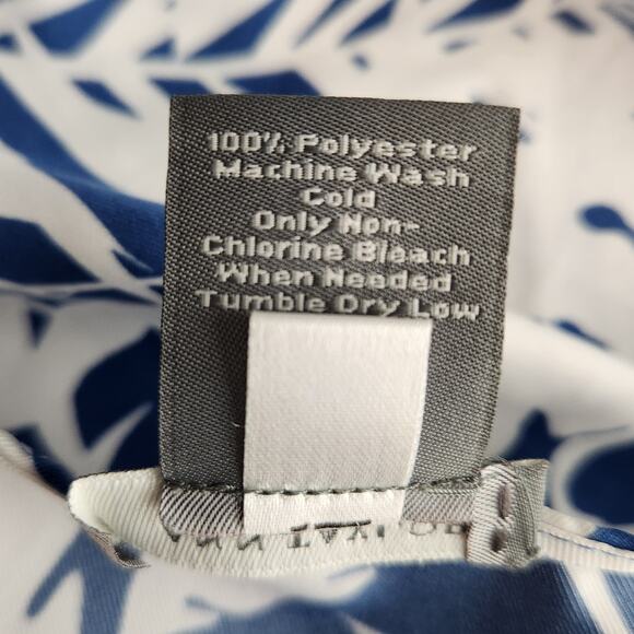 Ann Taylor Tropical Leaf Palm Print Wrap Blouse - Picture 6 of 8